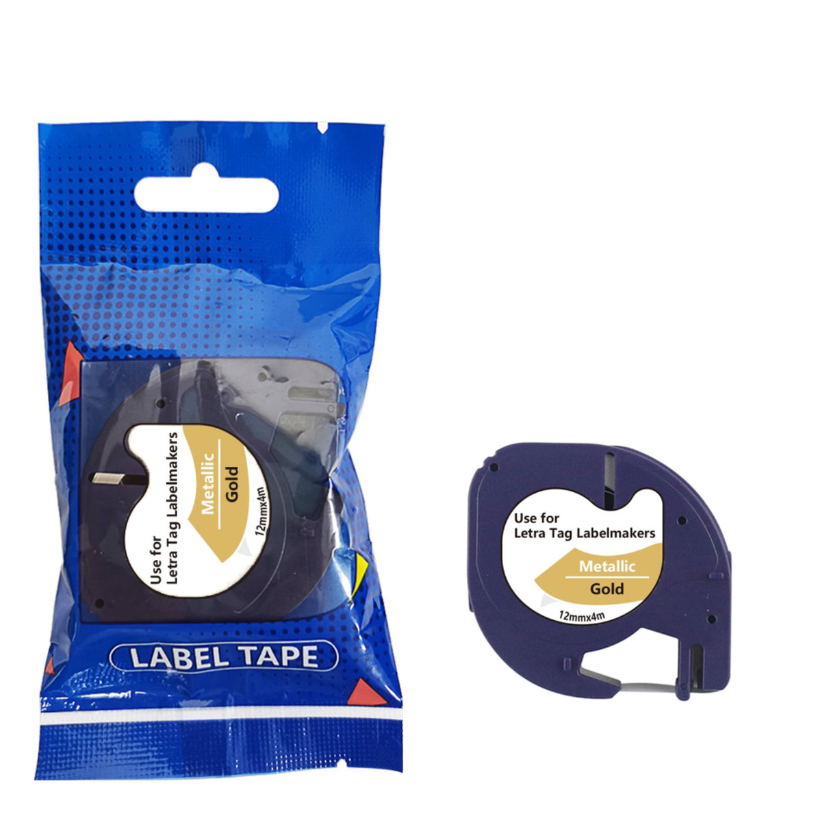 Alternatives Etikettenband zu Dymo LT12mm-Gold LetraTag