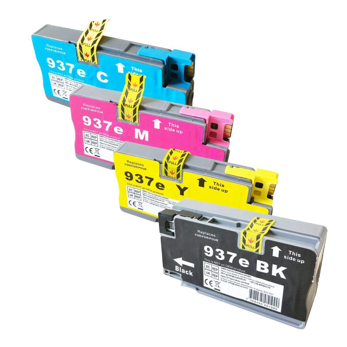 Alternative Tintenpatrone zu HP 937e XL - Black Cyan Yellow Magenta - 4er Set