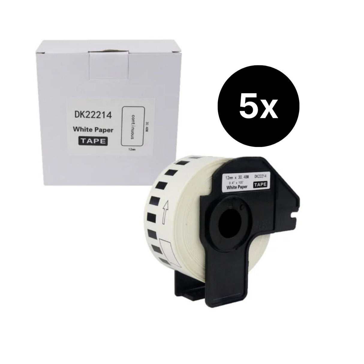 5er-Set Alternative Etikettenrolle zu Brother DK-22214 Etiketten