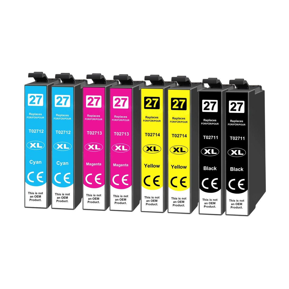 Kompatible Tintenpatrone XL für Epson WorkForce WF-7620DTWF - Black Cyan Yellow Magenta - 8er Set