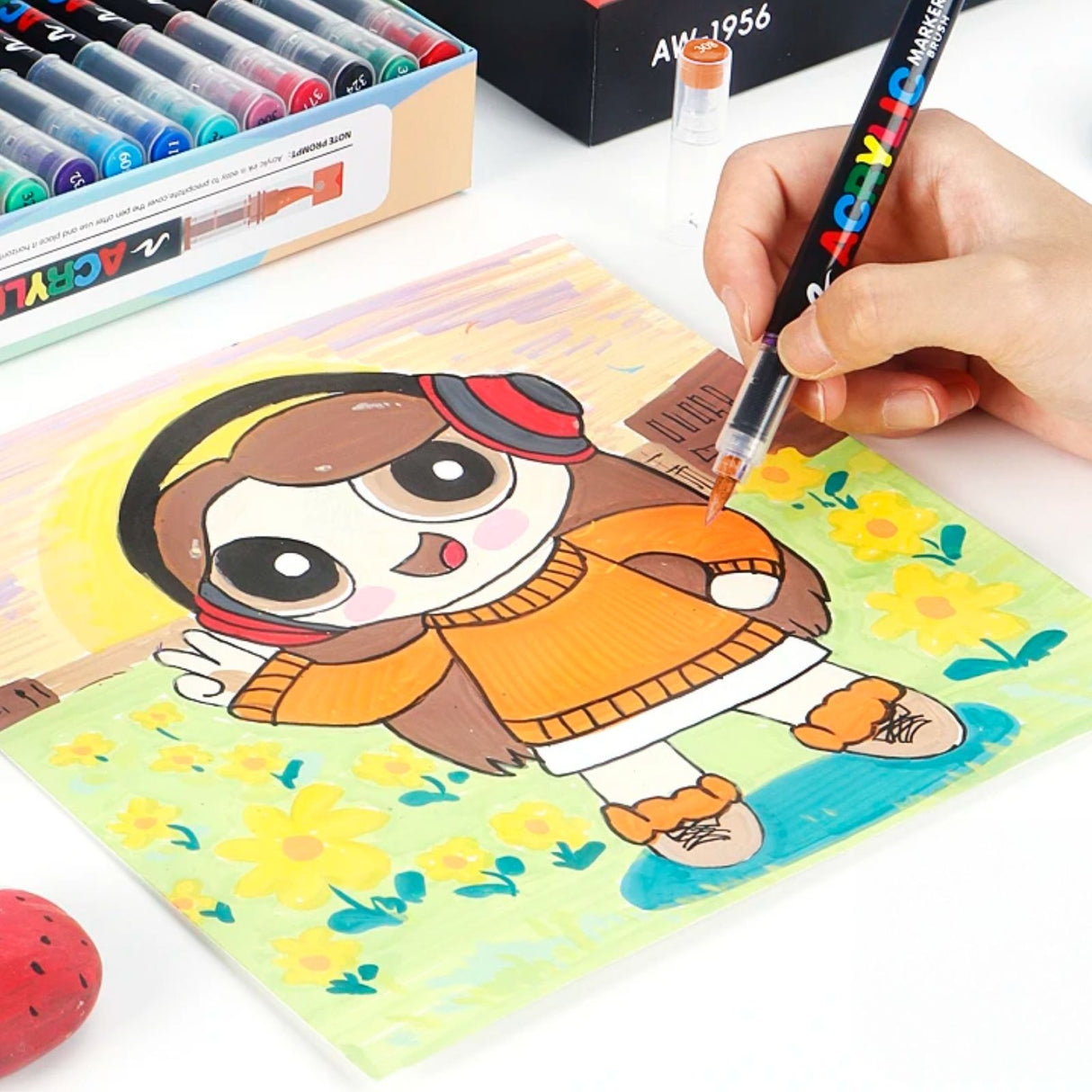 240-tlg. Set Acrylmarker Acryl Brush Marker Arcrylstifte Pinselstifte