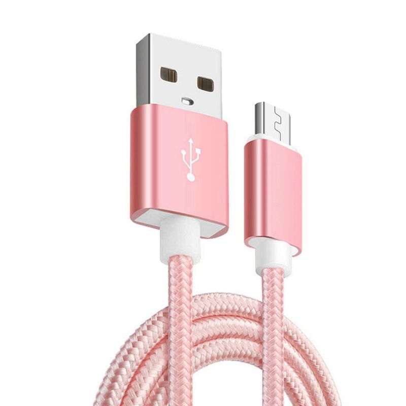 Anki Micro USB Metall Ladekabel Stoff Datenkabel 1m ROSÉGOLD