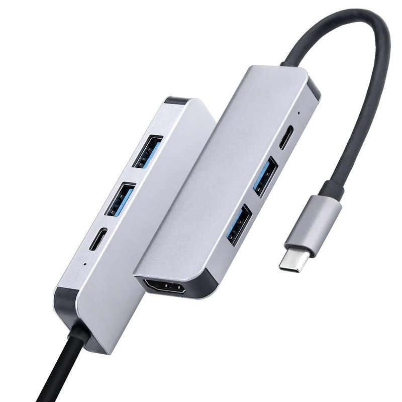 Dockingstation Multi USB-Hub USB-C 4in1 USB-A 3.0/2.0 HDMI 4K 4-port