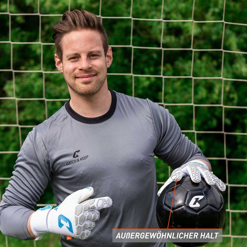 Fussballhandschuhe Fly White Soul Gr. 9.5 Weiss Torwart Keeper Goalie Handschuhe