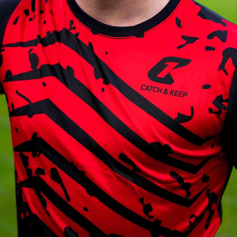 Trikot Protection Torwarttrikot Gr. XL Rot-Schwarz Fussball Torwart Shirt Oberteil