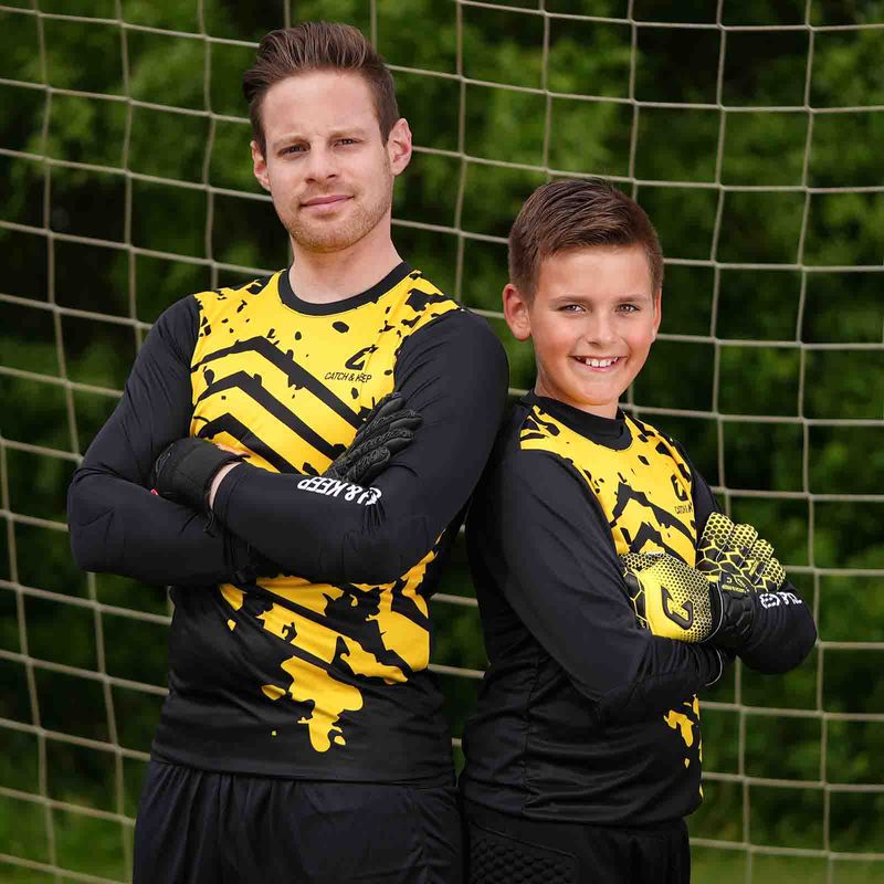 Trikot Protection Torwarttrikot Gr. 164 Gelb-Schwarz Fussball Torwart Shirt Oberteil