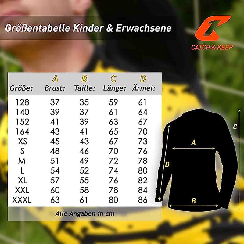 Trikot Protection Torwarttrikot Gr. S Gelb-Schwarz Fussball Torwart Shirt Oberteil