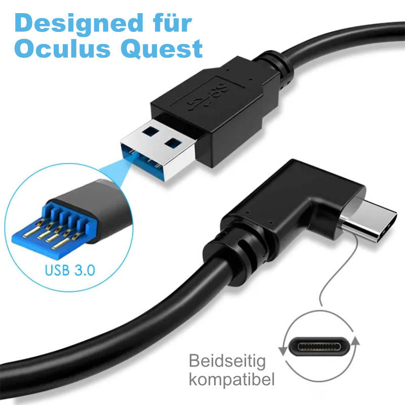 Kabel für VR Brille 3m VR Headset Datenkabel Oculus Quest 1 + 2