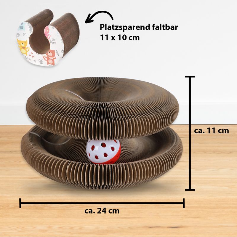 Katzen Kratzspielzeug 4er Set Kratzorgel Haustierspielzeug Ballspiel