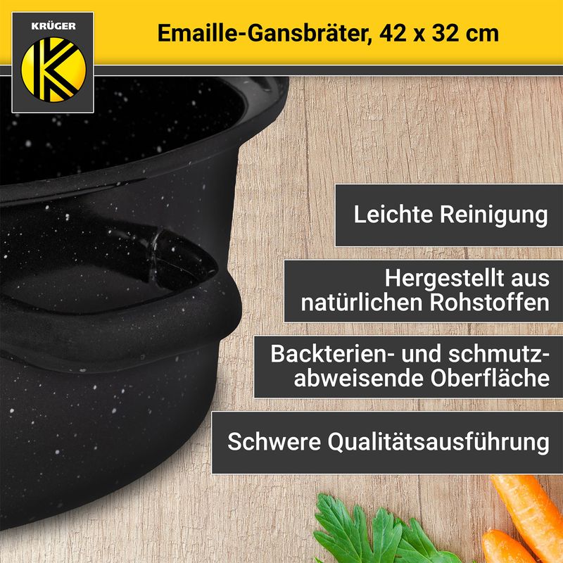 Emaille-Gansbräter Schmorbräter Bratschale Schmortopf Backofenform