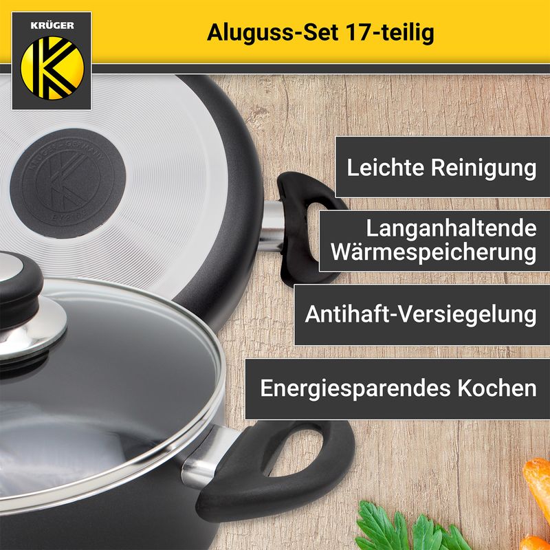 Set Kochtopf Aluguss Pfanne Kochgeschirr Küchenhelfer Küchenutensilien