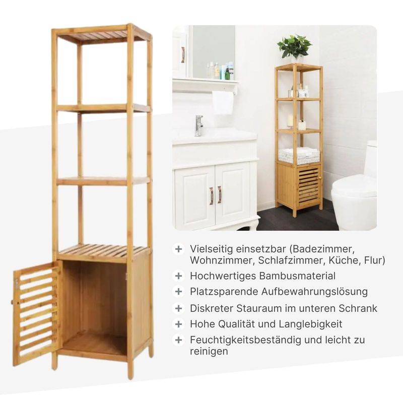 Standregal Badregal Beistellregal Aufbewahrungsregal mit Schrank