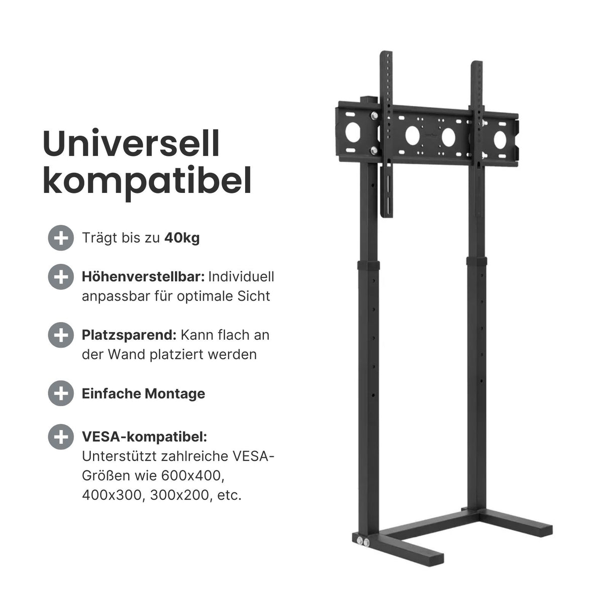 Universal TV-Ständer LCD Fernseher Bildschirm Standfuss Display Schwarz