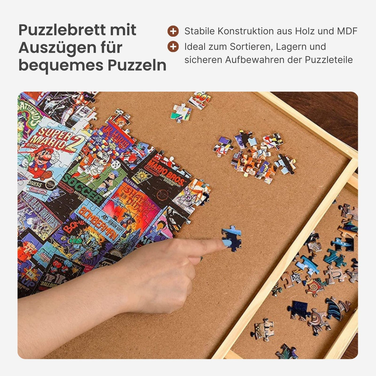 Puzzlebrett für 1500 Teile mit Auszügen Puzzletafel Puzzleunterlage
