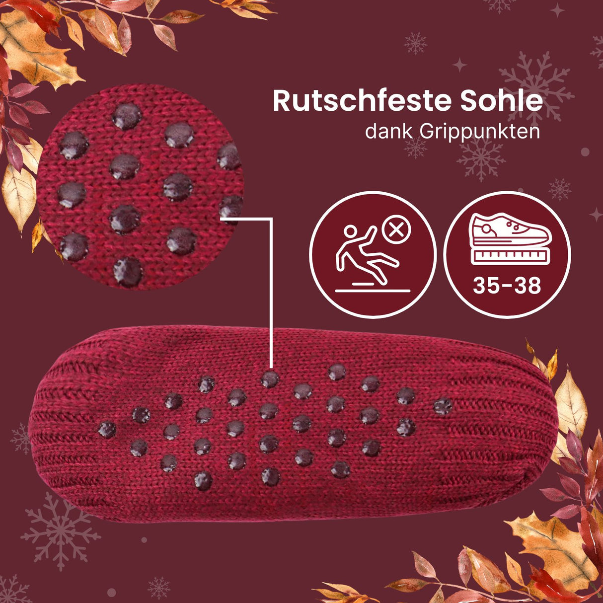 Hausschuhe Gr. 35-38 Wintersocken Kuschelsocken Fuzzy-Socken Pantoffeln