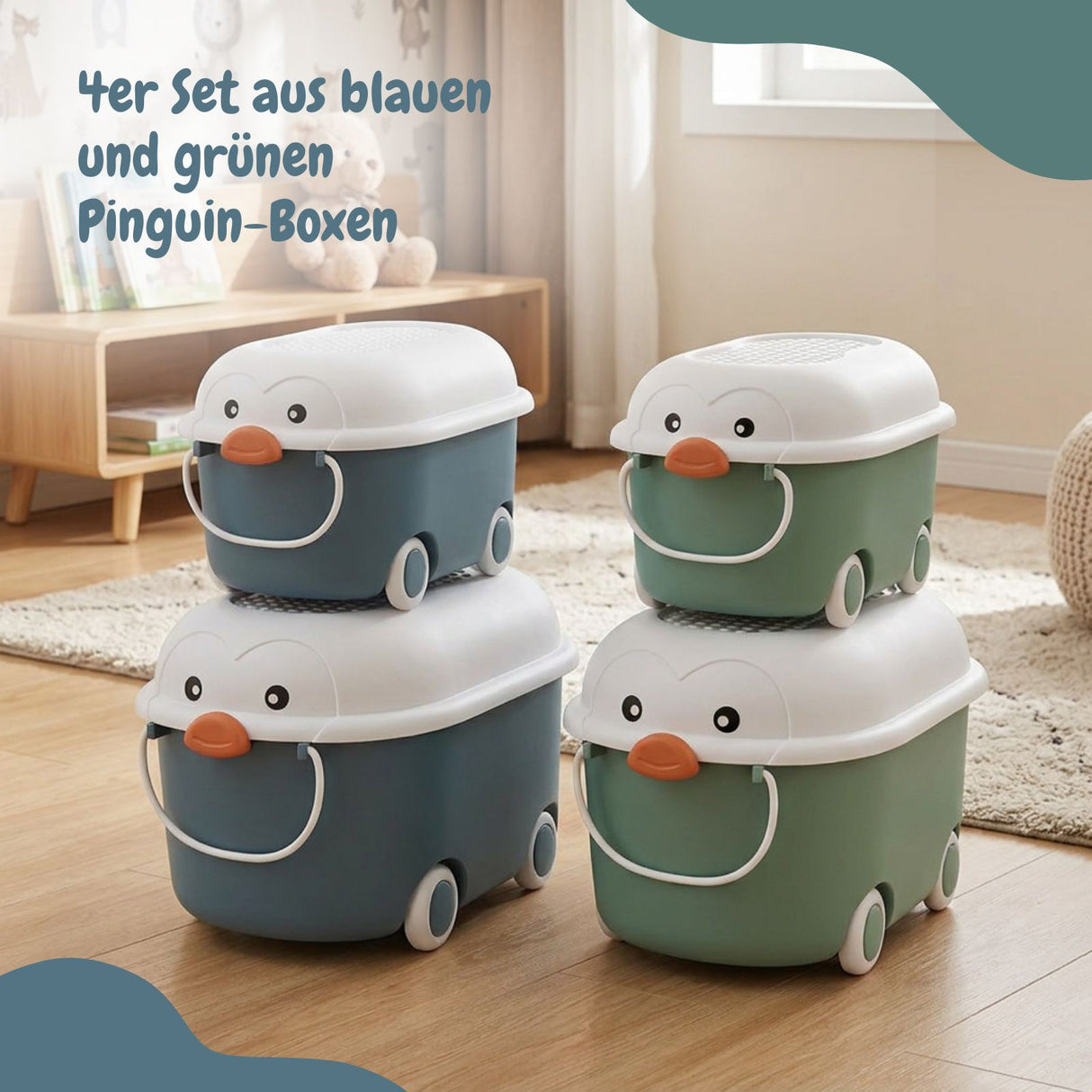 4er-Set Spielzeugkiste Spielzeug-Aufbewahrungsbox Organizer Truhe