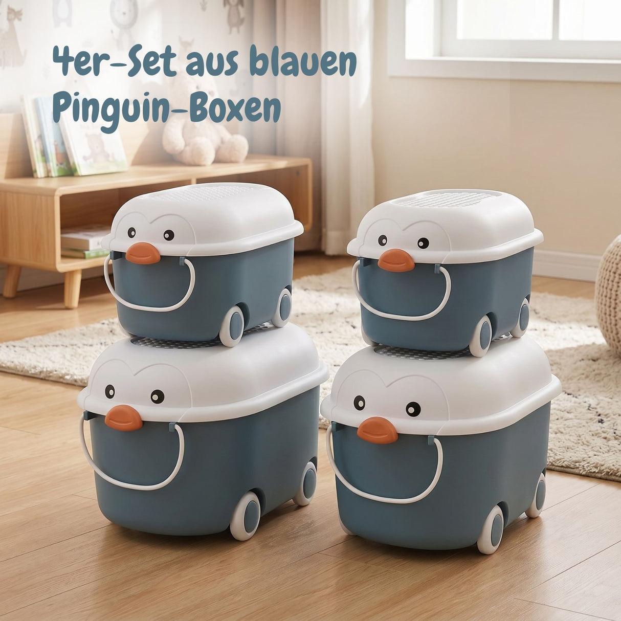 4er-Set Spielzeugkiste Truhe Organizer Spielzeug-Aufbewahrungsbox