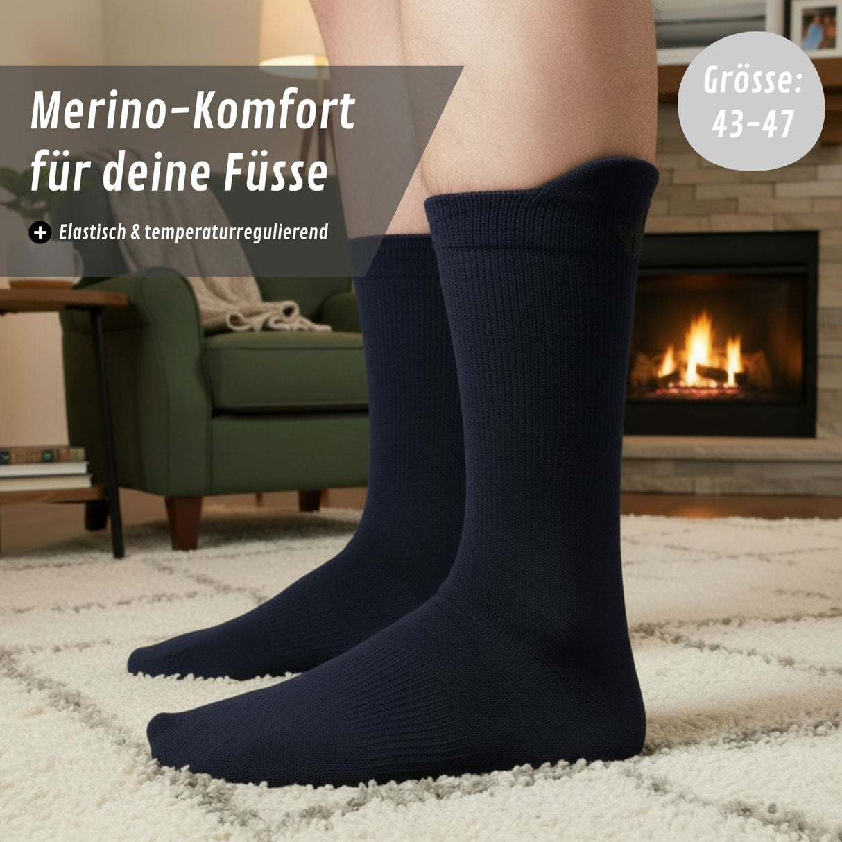 Merino-Socken Gr. 43-47 Outdoorsocken Wandersocken Reisesocken