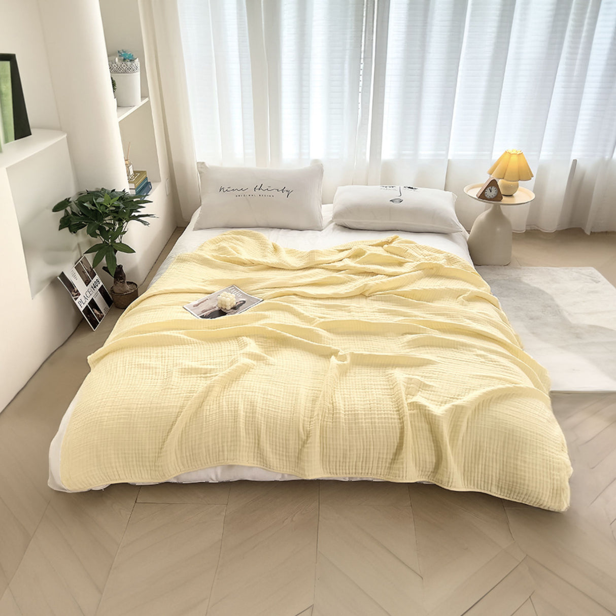 Seersucker-Decke Baumwolldecke Sommerdecke Sofadecke Bettdecke