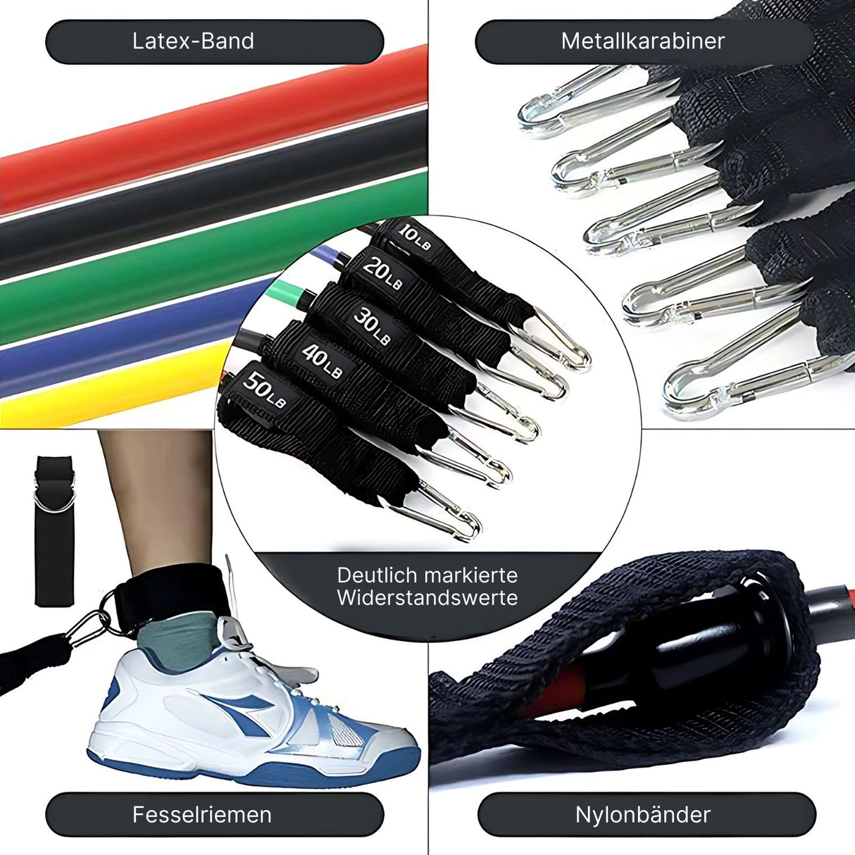 11-tlg. Set Resistance-Band Fitnessband Trainingsband Widerstandsband