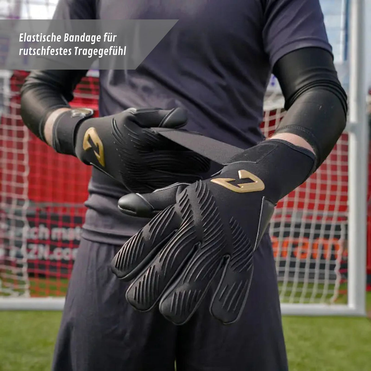 Fussballhandschuhe Invictus Black Gold Gr. 9 Torwart Goalie Handschuhe