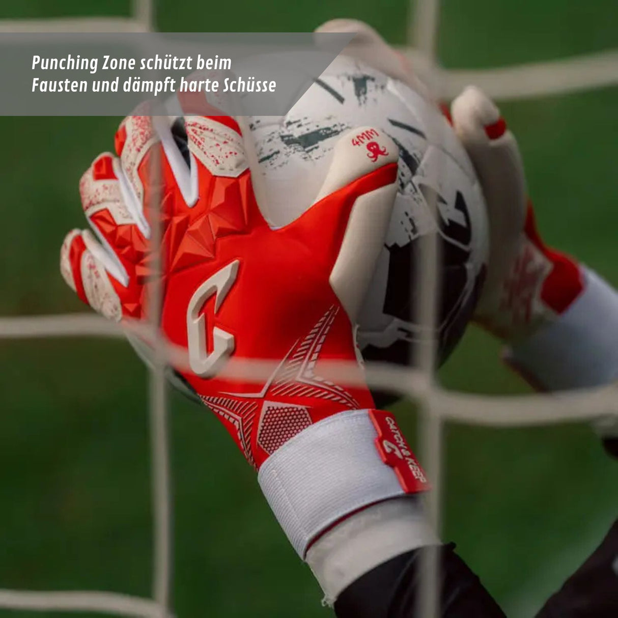 Fussballhandschuhe Pulse X Red Gr. 12 Torwart Goalie Handschuhe