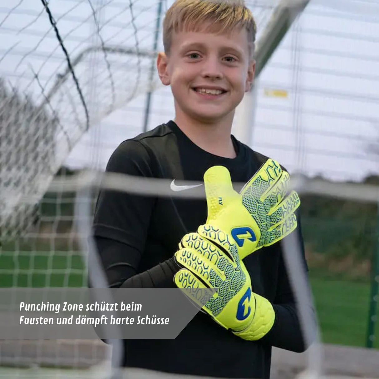 Fussballhandschuhe Fly Kids Yellow Soul Gr. 6 Torwart Goalie Handschuhe