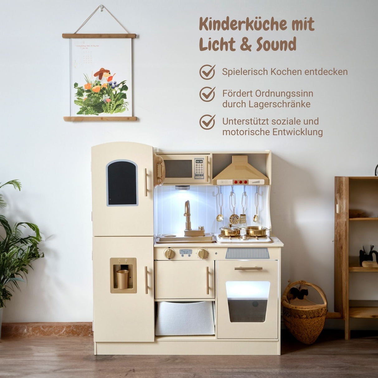 Kinderküche aus Holz mit Zubehör Spielküche Holzküche Spielzeug