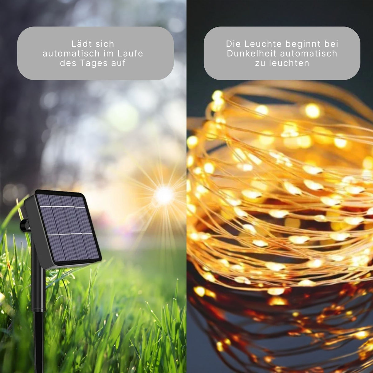 LED-Solar-Gartenbeleuchtung 22m Dekoleuchte Outdoor-Leuchtgirlande
