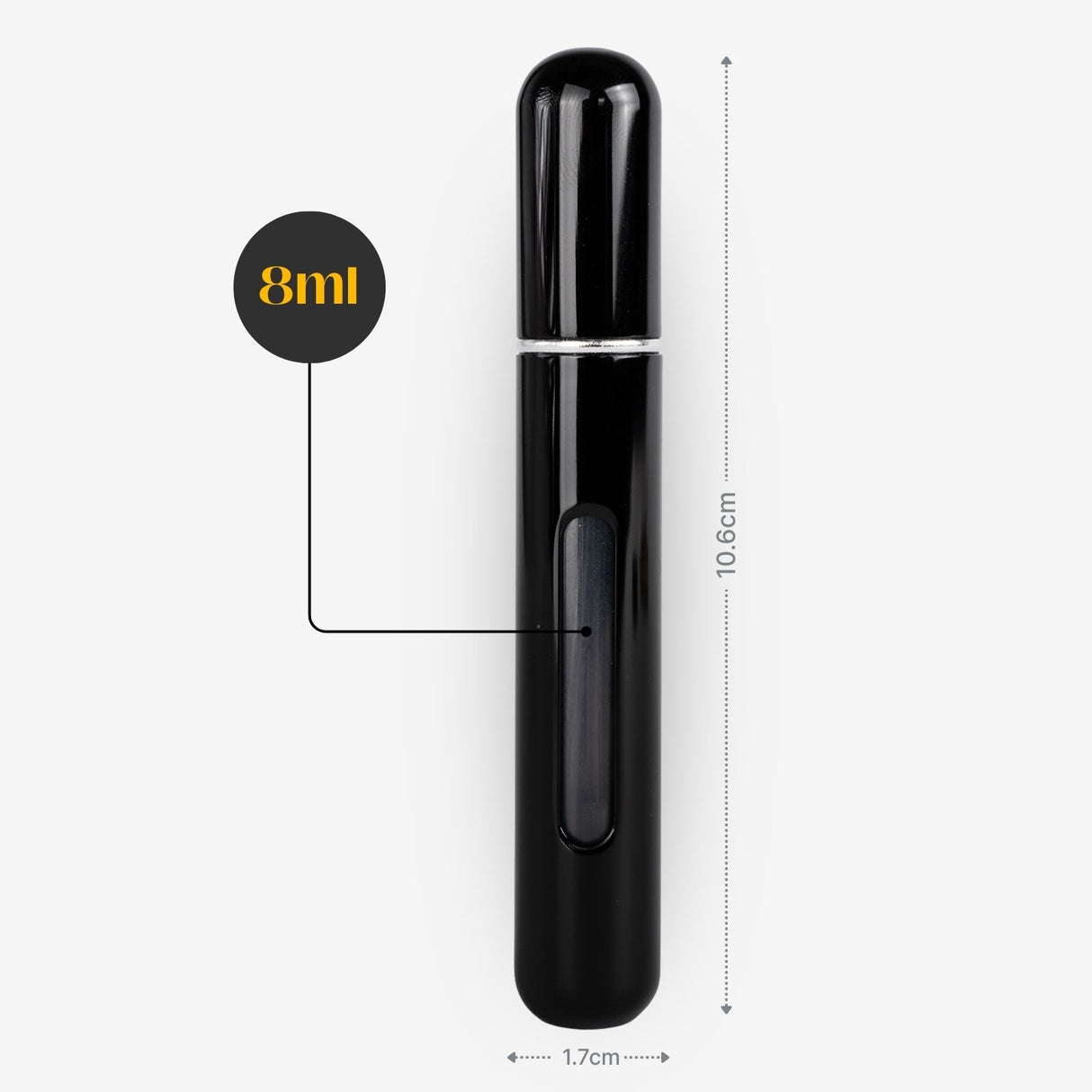 2er-Set Mini-Parfümzerstäuber 8ml Parfum Vaporisateur Schwarz