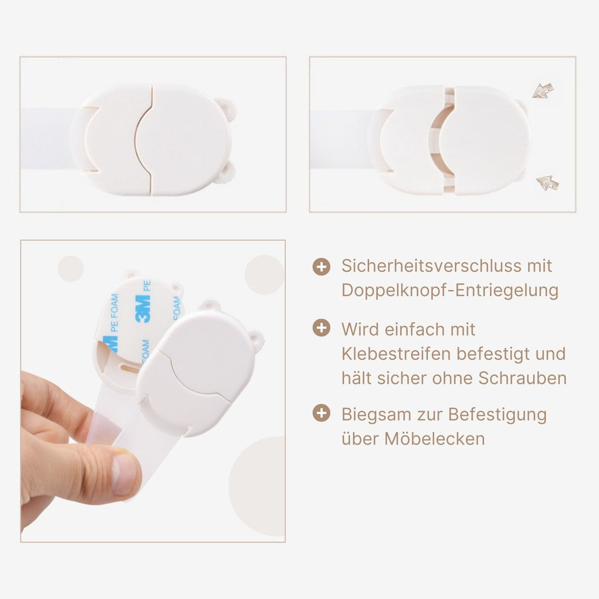 Kindersicherung Multi-Sicherung Schranksicherung 2er Set