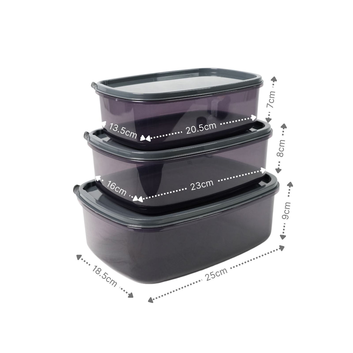 3er-Set Lichtschutz-Aufbewahrungsbox Vorratsdose Frischhaltedose