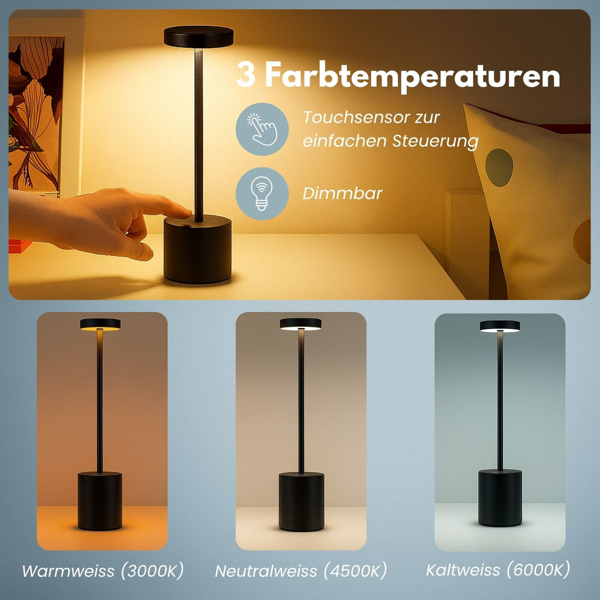 LED-Tischlampe Leuchte Nachttischlampe Schreibtischlampe Lampe
