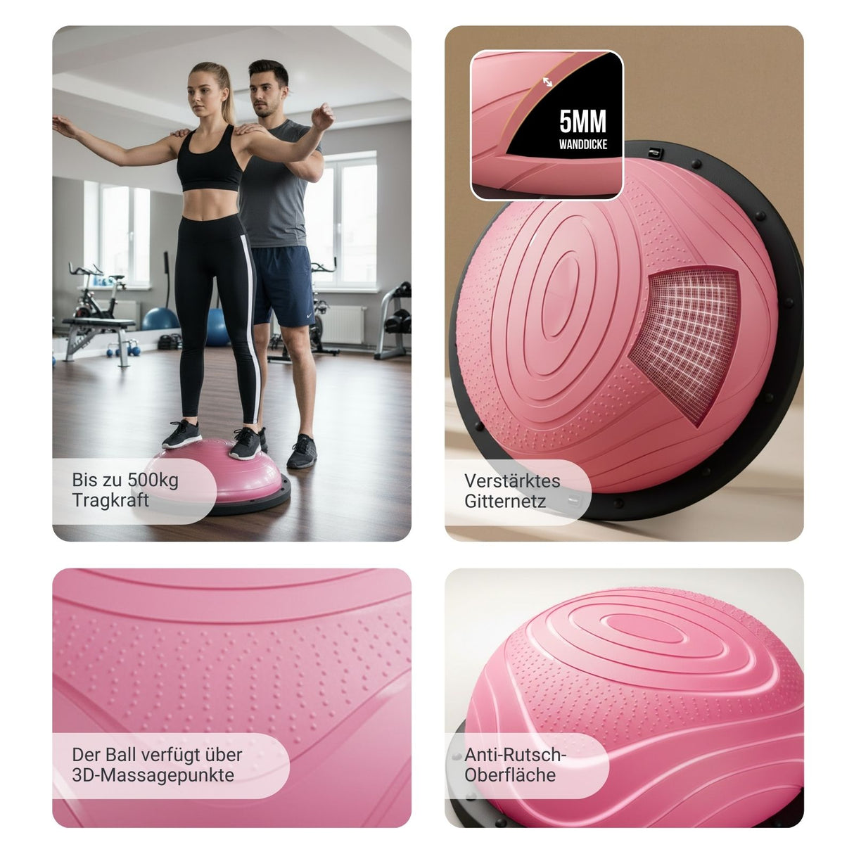 Balanceball Gymnastikball-Halbkugel Balancetrainer Gleichgewichtsball