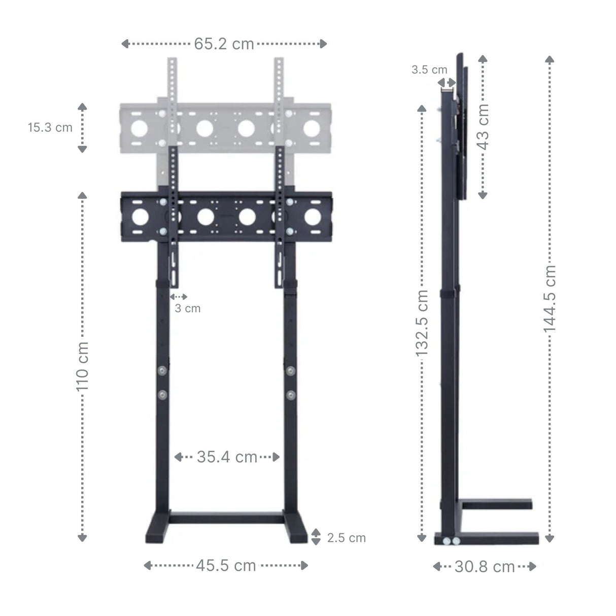 Universal TV-Ständer LCD Fernseher Bildschirm Standfuss Display Schwarz