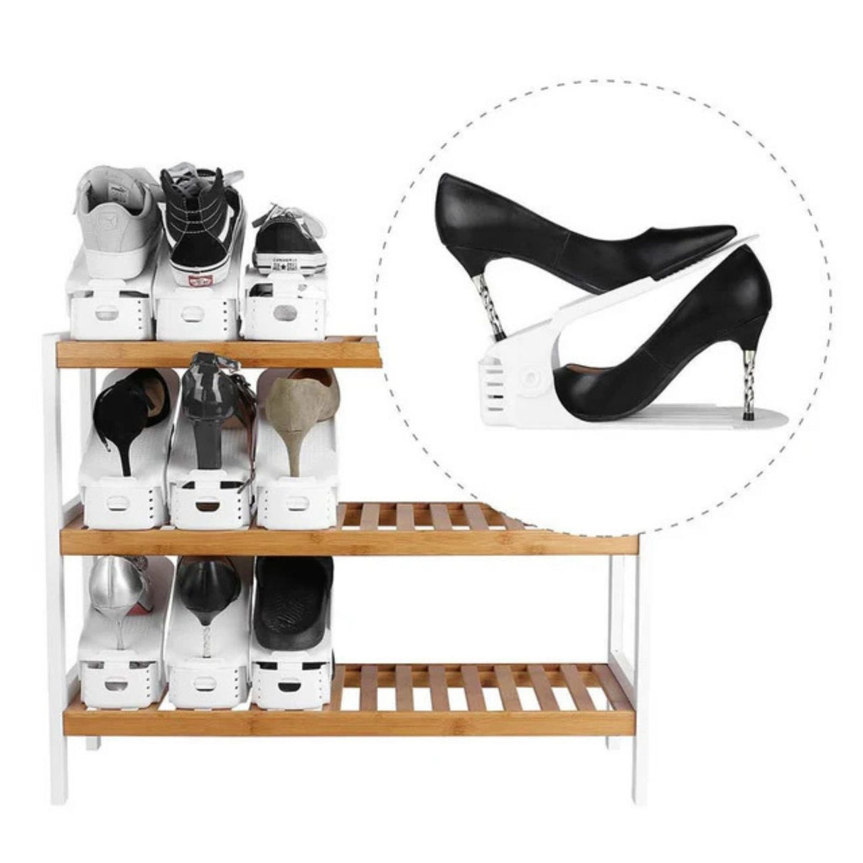 Schuhstapler Schuhregal Schuh-Organizer Schuhhalter Schuhschrank Schuhhalterung