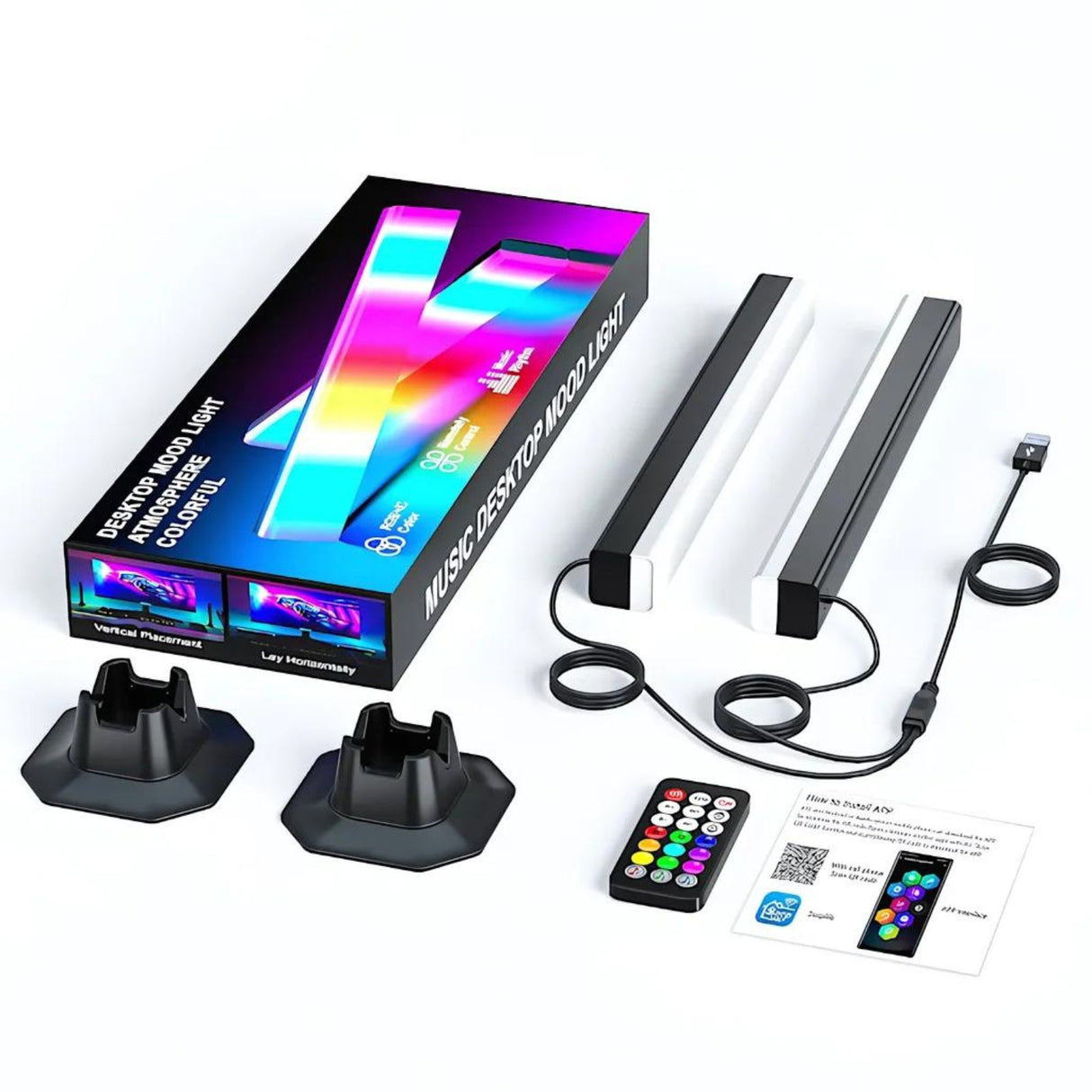 2er Set LED-Umgebungslicht Stehlampe Hintergrund-Beleuchtung Desktop-Licht
