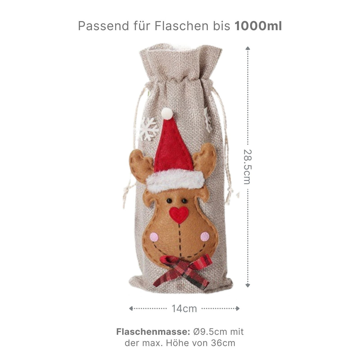 Flaschentasche Sektflaschenhülle Weinflaschenbeutel Geschenkbeutel