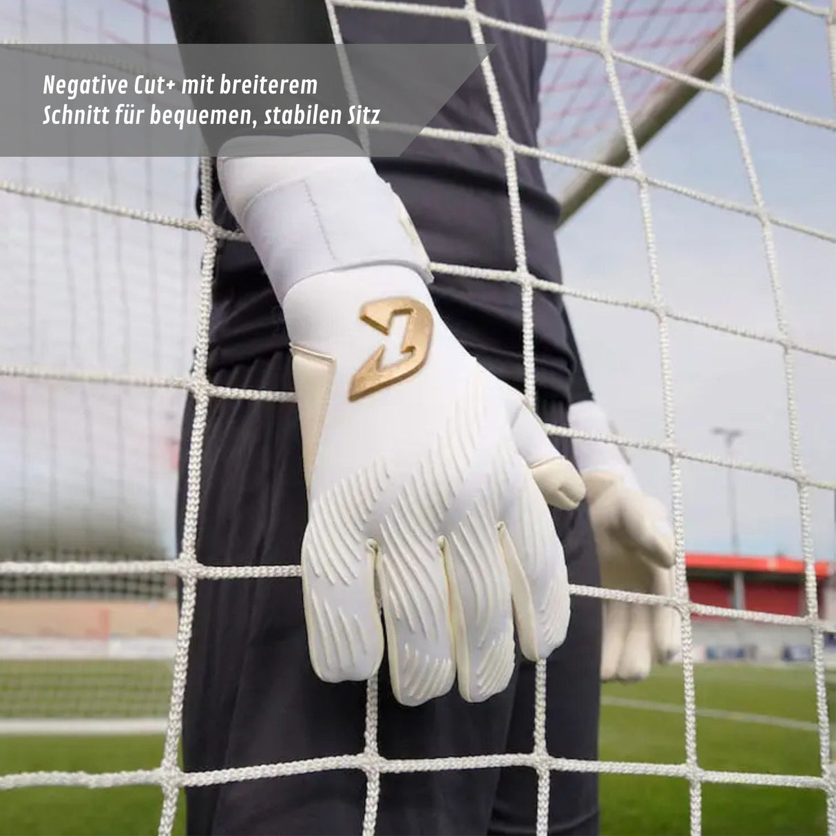 Fussballhandschuhe Invictus White Gold Gr. 11 Torwart Goalie Handschuhe