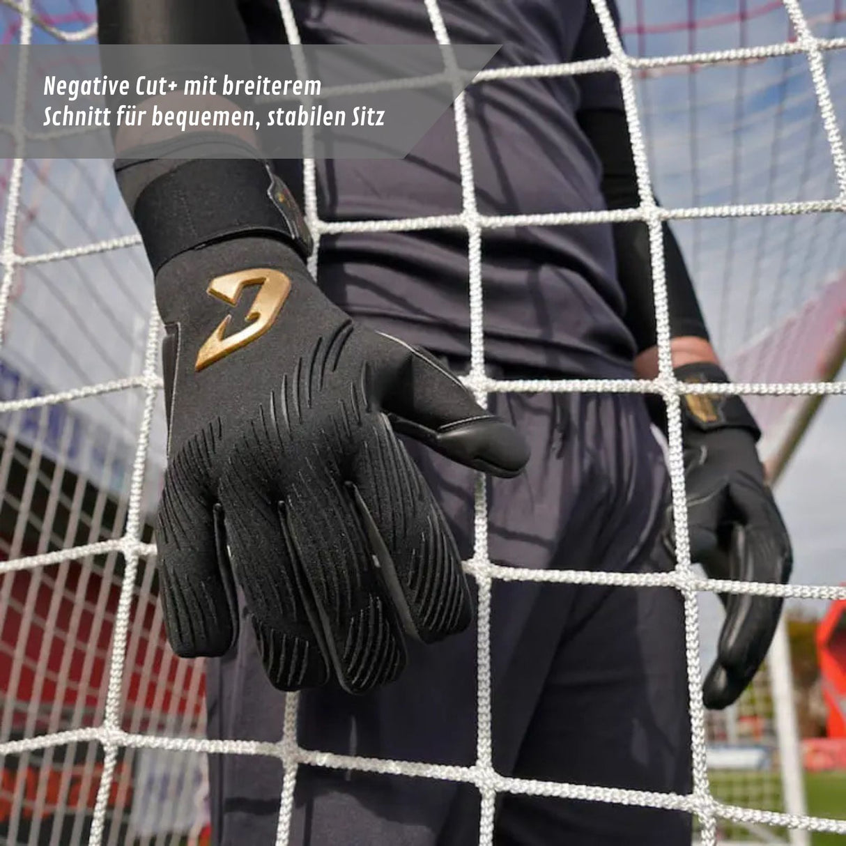 Fussballhandschuhe Invictus Black Gold Gr. 9.5 Torwart Goalie Handschuhe