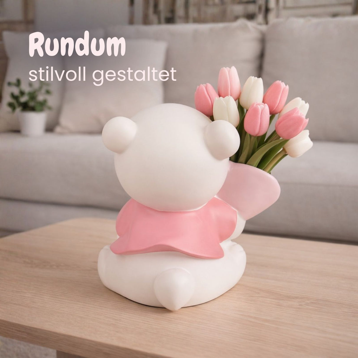 Sitzender Bär-Vase Dekoration Blumenarrangement Wohnaccessoire