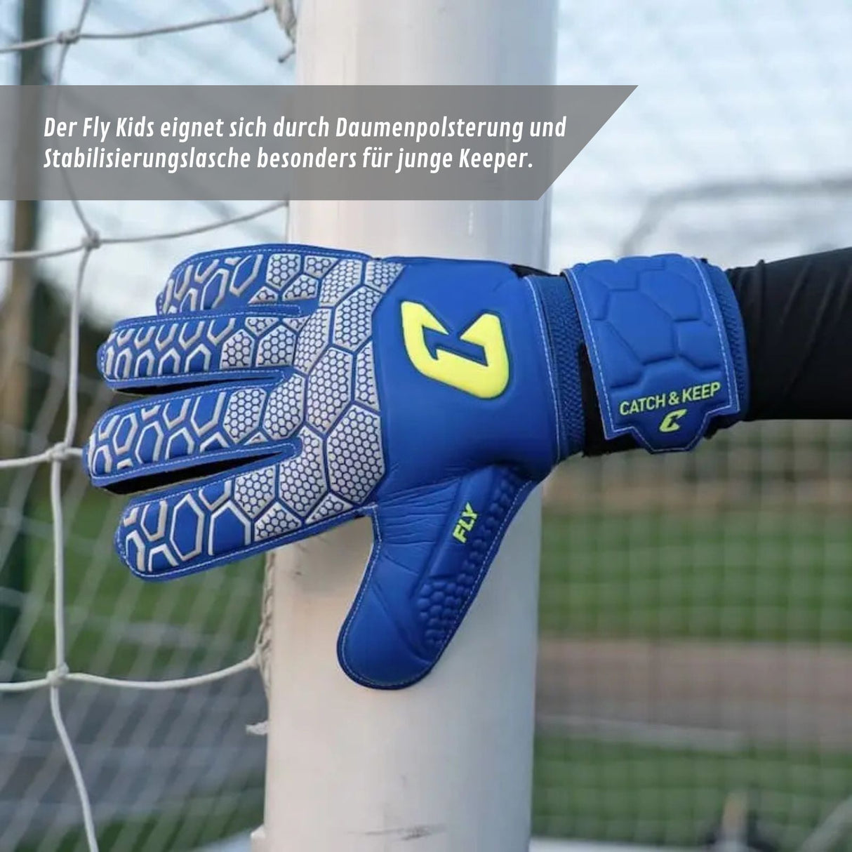 Fussballhandschuhe Fly Kids Blue Soul Gr. 5 Torwart Goalie Handschuhe