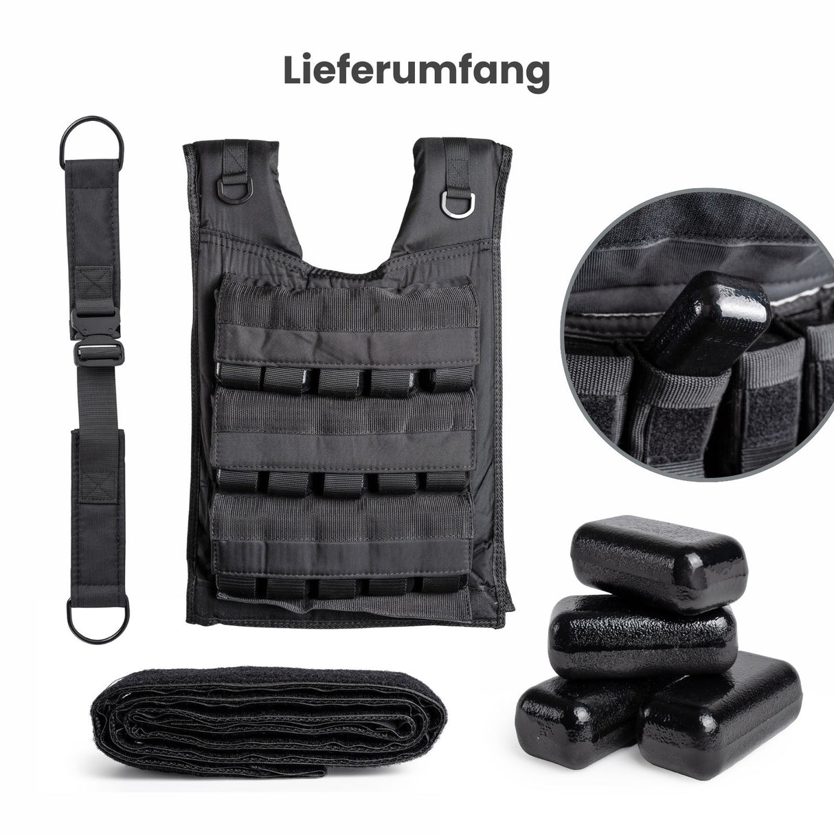 Verstellbare One Size Gewichtsweste 30kg Trainingsweste Weste