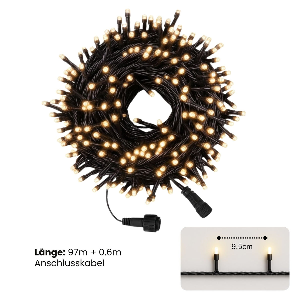 LED-Lichterkette 97m Beleuchtung Dekolichter Lichtergirlande Leuchte