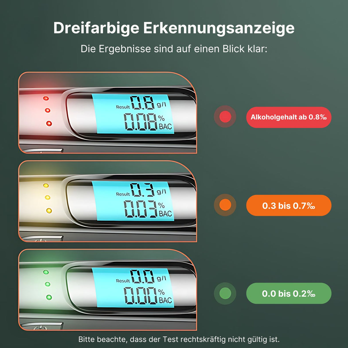 Tragbarer Alkoholtester digitaler LCD-Schnelltest Atemanalysierer