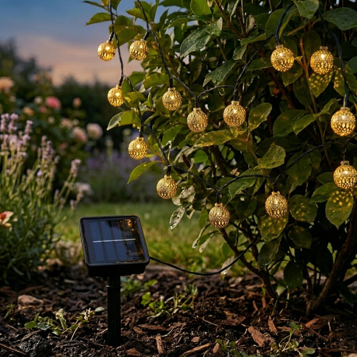 Marokkanische LED Solar-Gartenbeleuchtung 9.3m Outdoor-Dekoleuchte