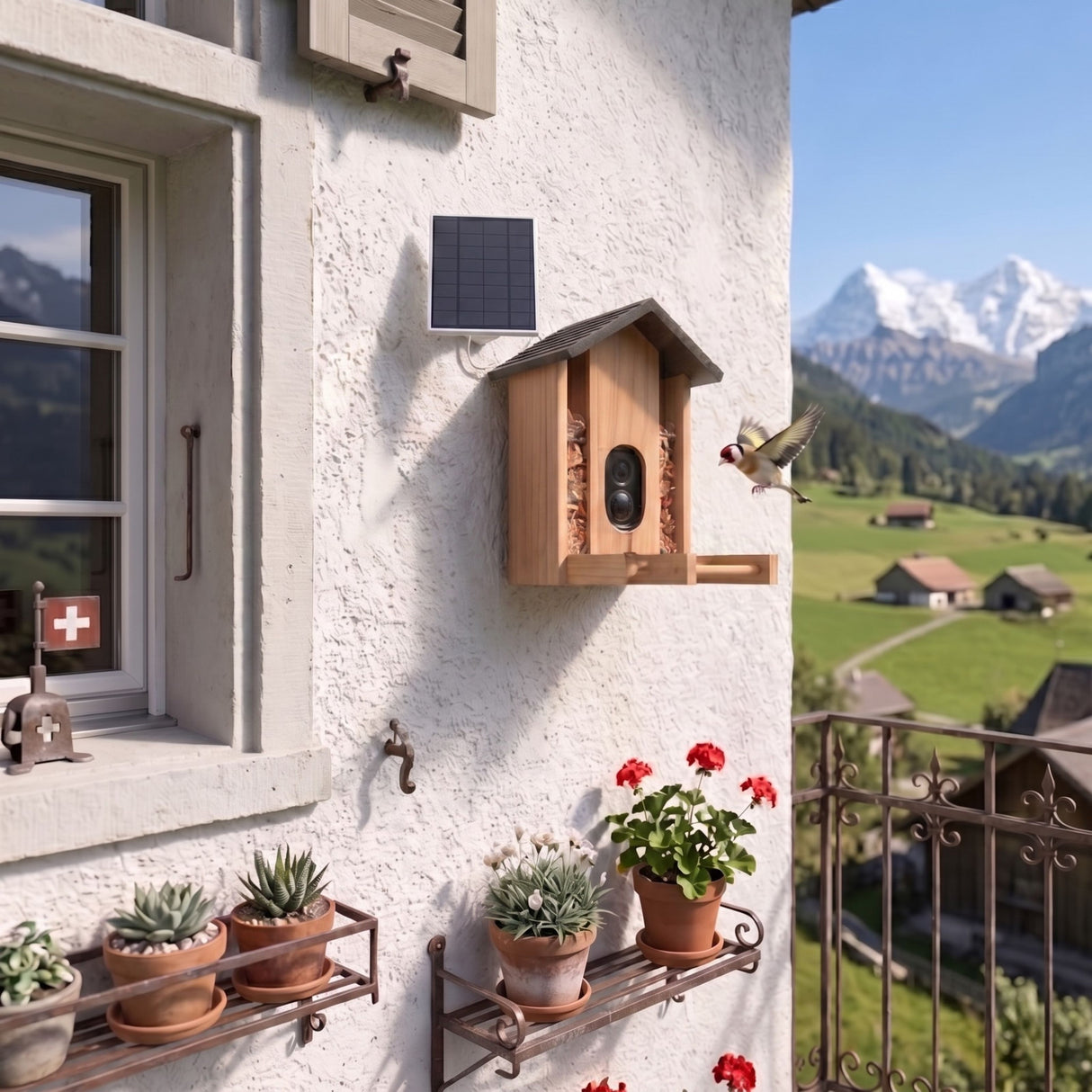 Vogel-Futterautomat mit Kamera und Solar Vogelfutterhaus Futterspender