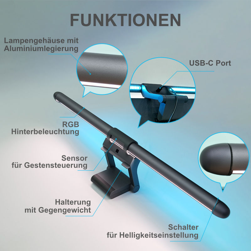 Screenbar Monitorlicht Monitorbeleuchtung Bildschirmbeleuchtung LED