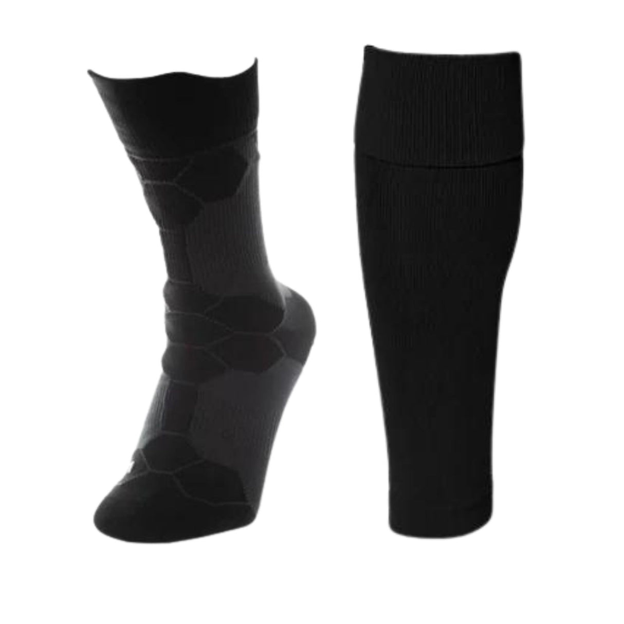 Fussballstulpen und Socken Grösse 36-41 Schwarz Set Tubxx und GripSoxx