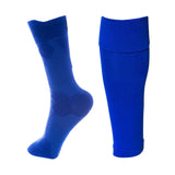 Fussballstulpen und Socken Grösse 42-47 Blau Set Tubxx und GripSoxx